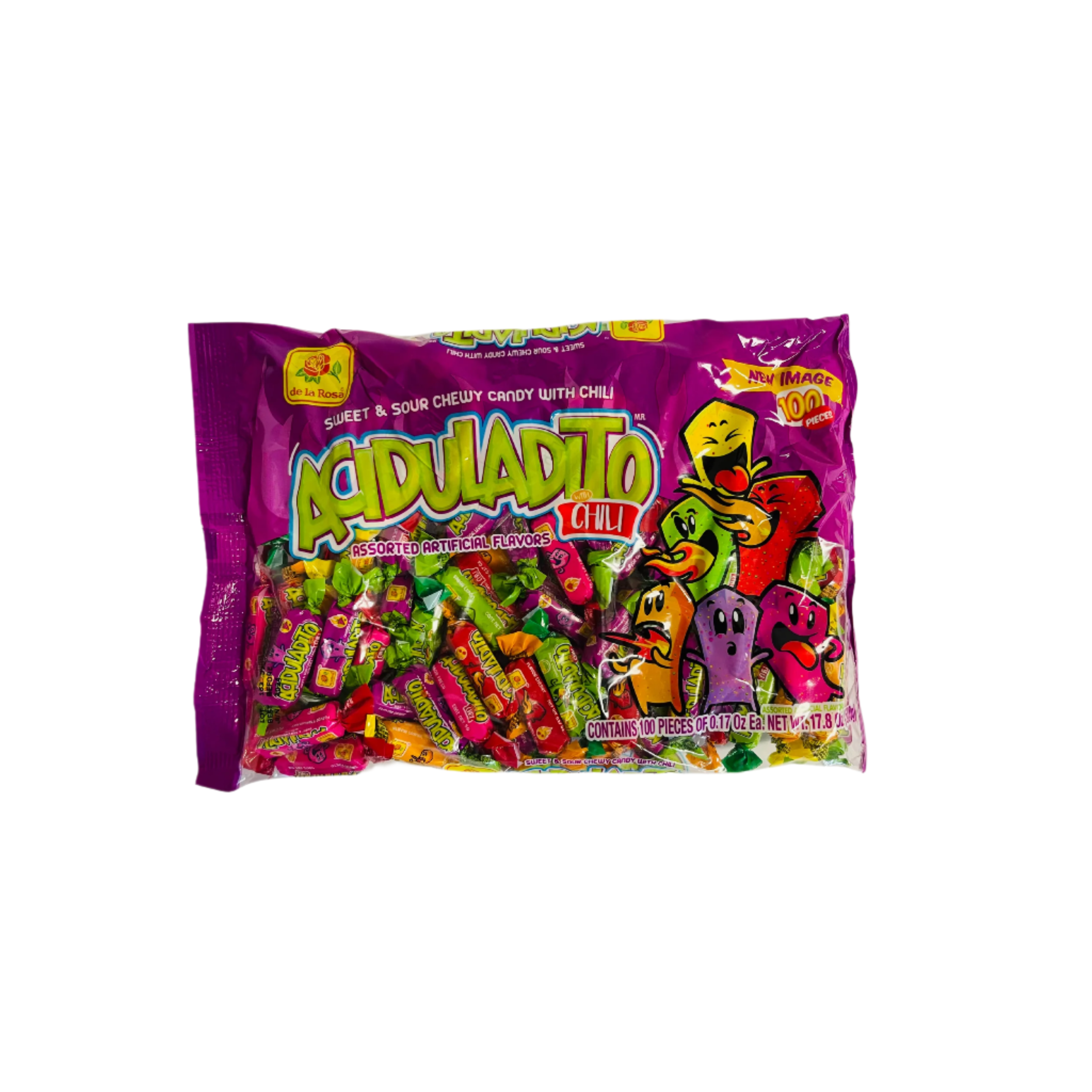 sweet and sour chewy candy with chili 