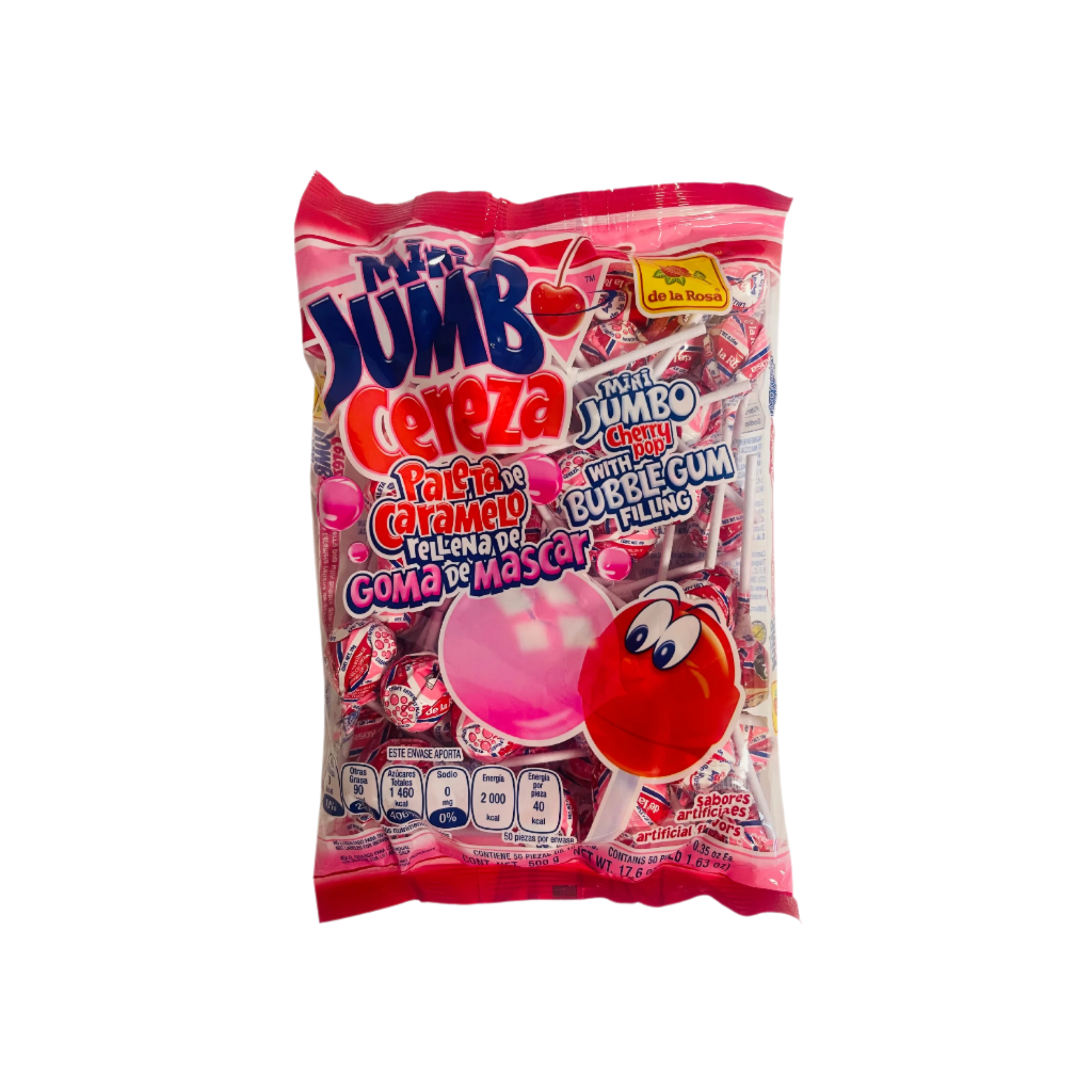 cherry lollipop with bubblegum center