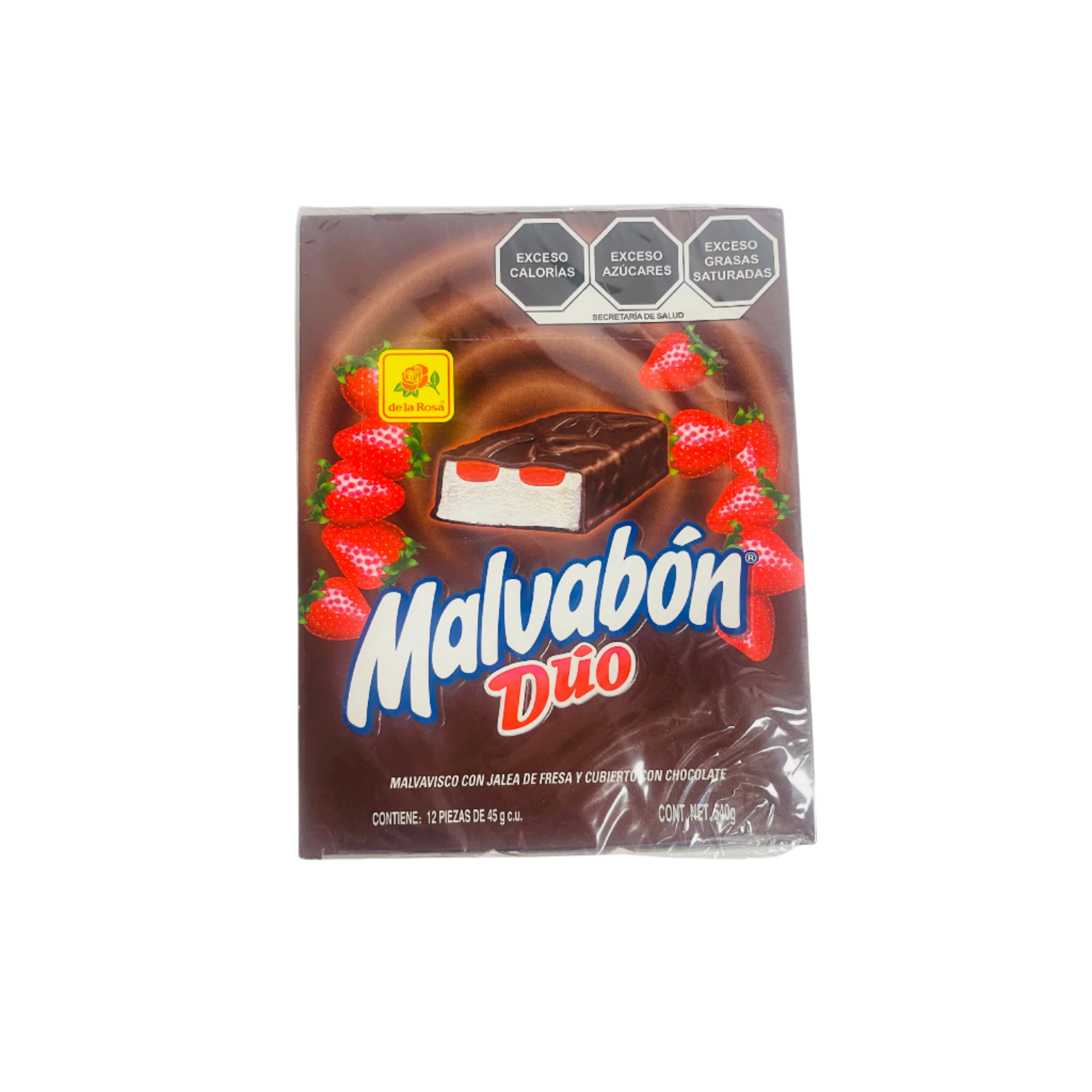 marshmallow with double strawberry filling covered in chocolate