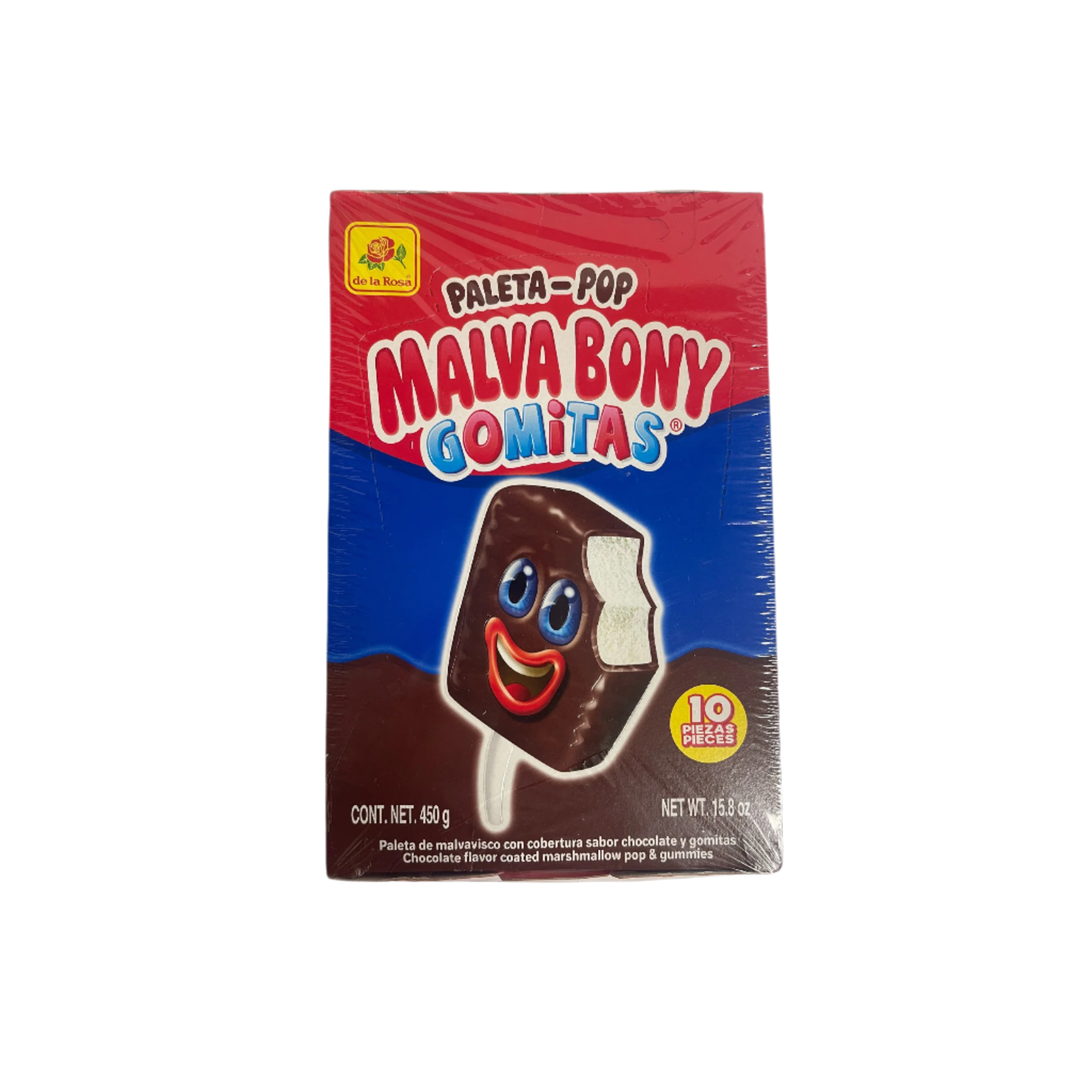 marshmallow covered in chocolate and gummies lollipop