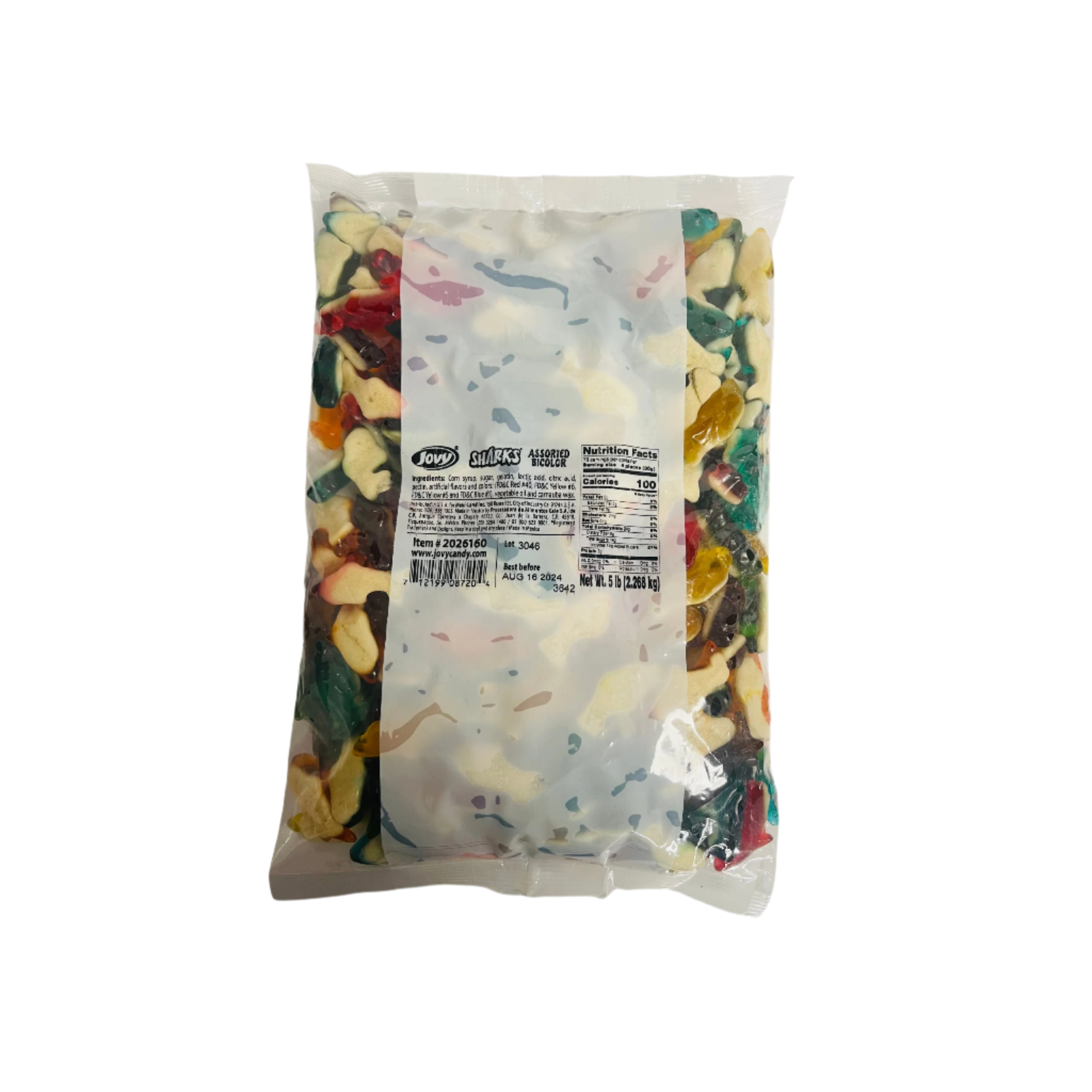 JOVY GUMMY BICOLOR SHARKS 6 and half pound bag