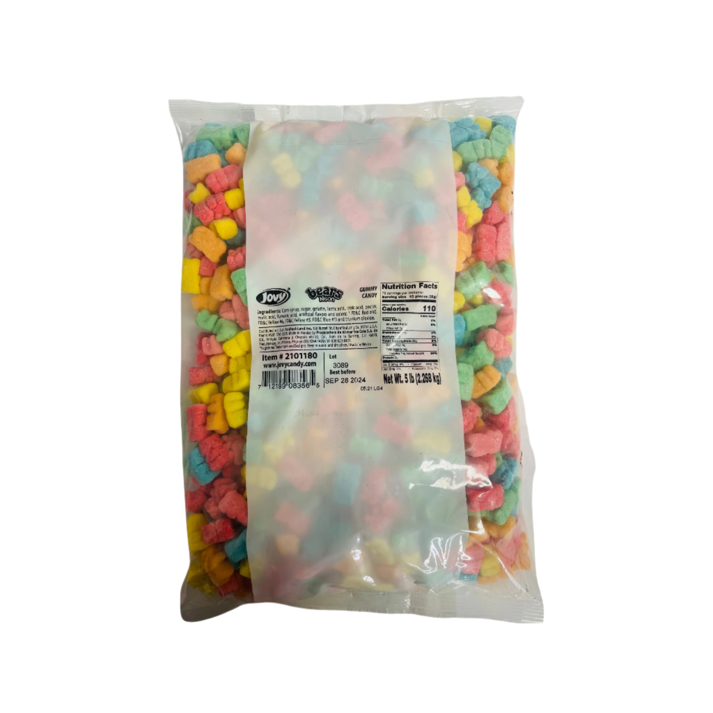 JOVY GUMMY NEON SOURBEARS 6 and a half pound bag