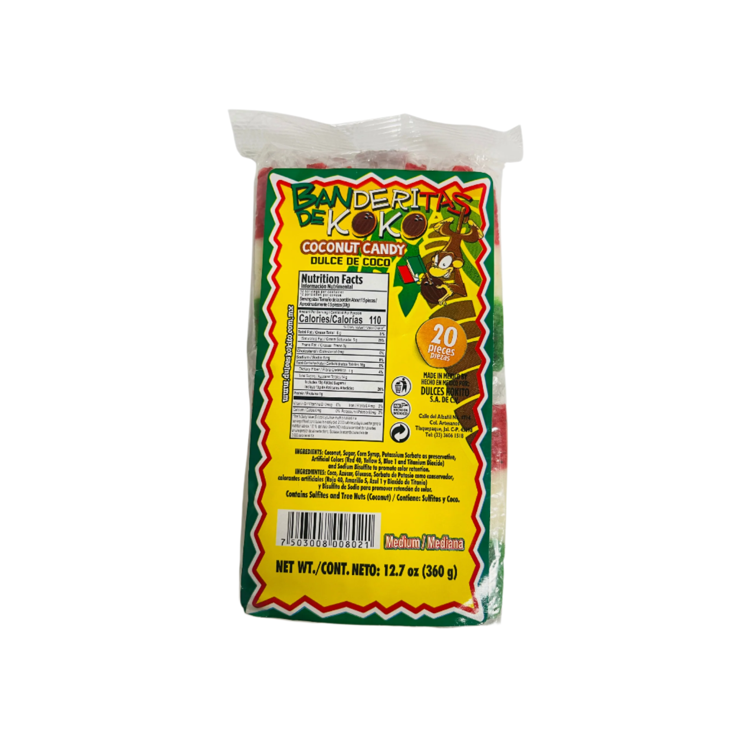 Kokito banderita de coco candy 20 pieces 