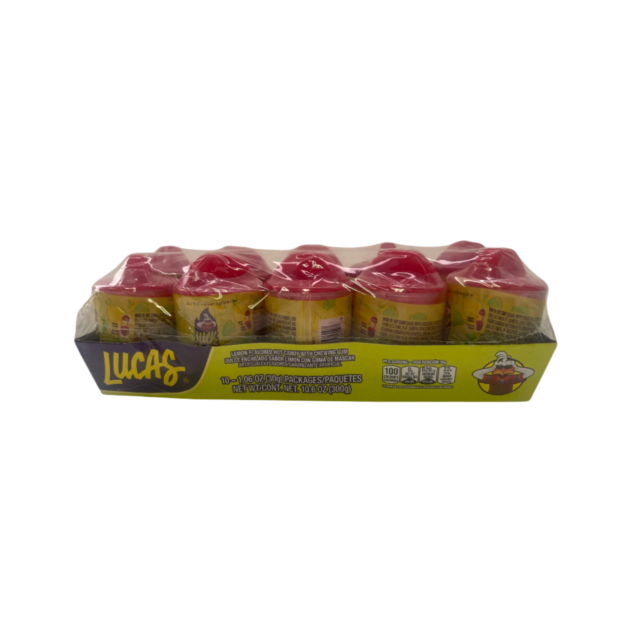 Lucas lemon flavored hot candy with chewing gum