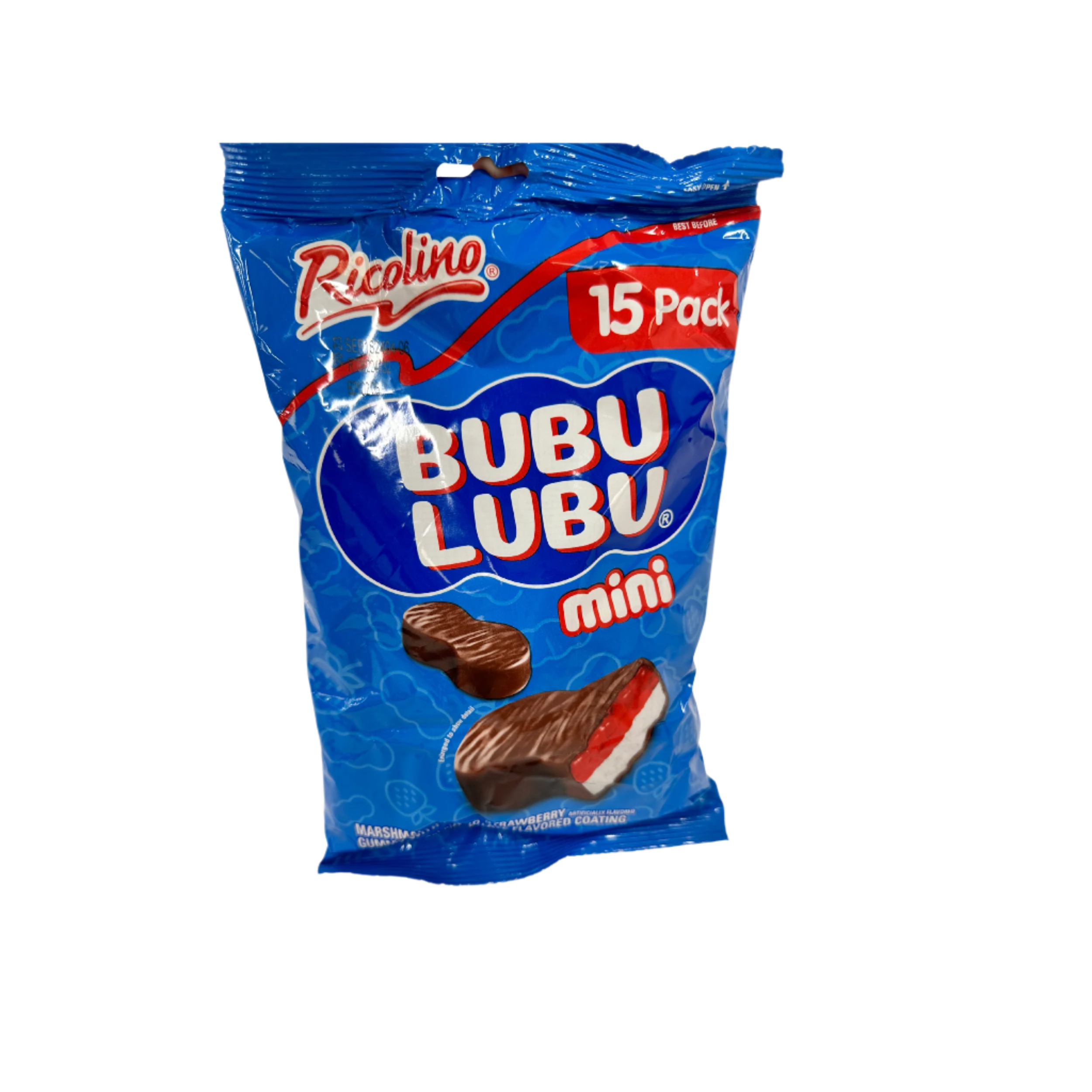 Ricolino bubulubu Marshmallow and Strawberry Gummy with chocolate 15 pack