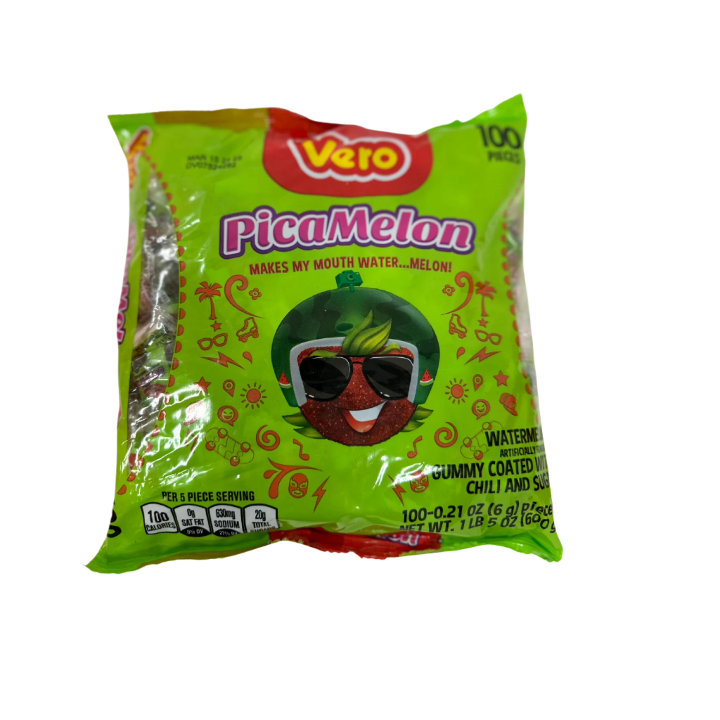 Vero picamelon watermelon gummy coated in spice 100 pieces 