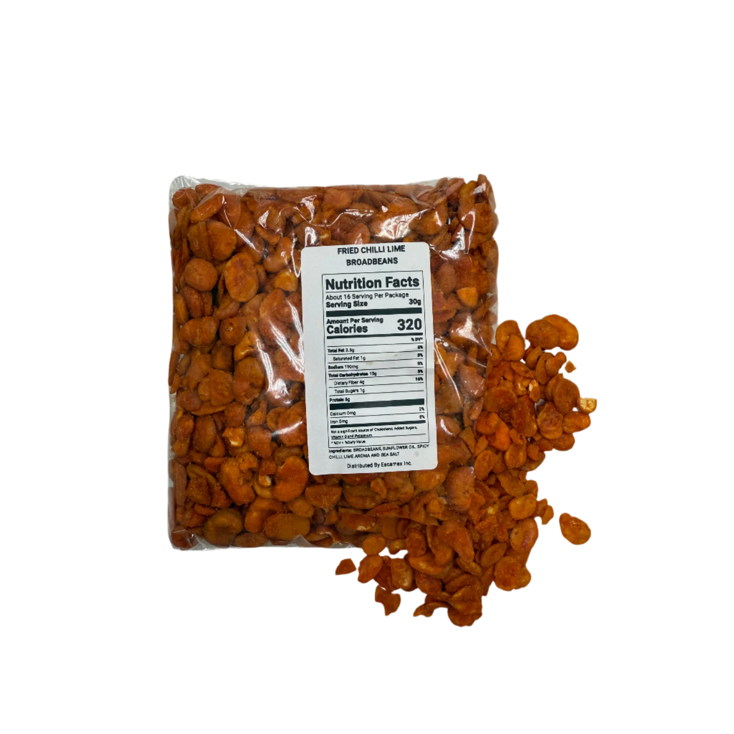 fried broad beans covered in chili lime powder