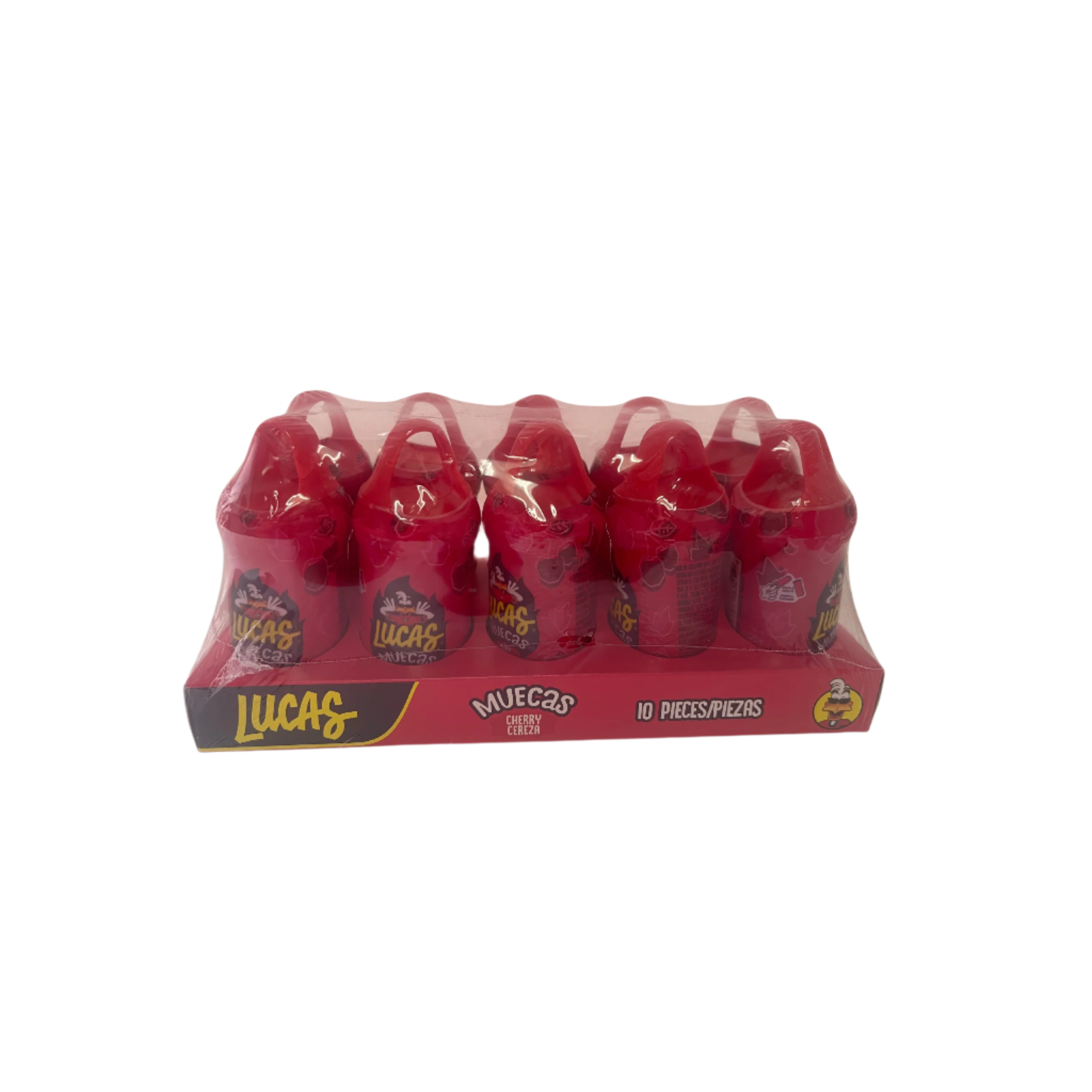 lucas muecas cherry flavored lollipop with powder dip