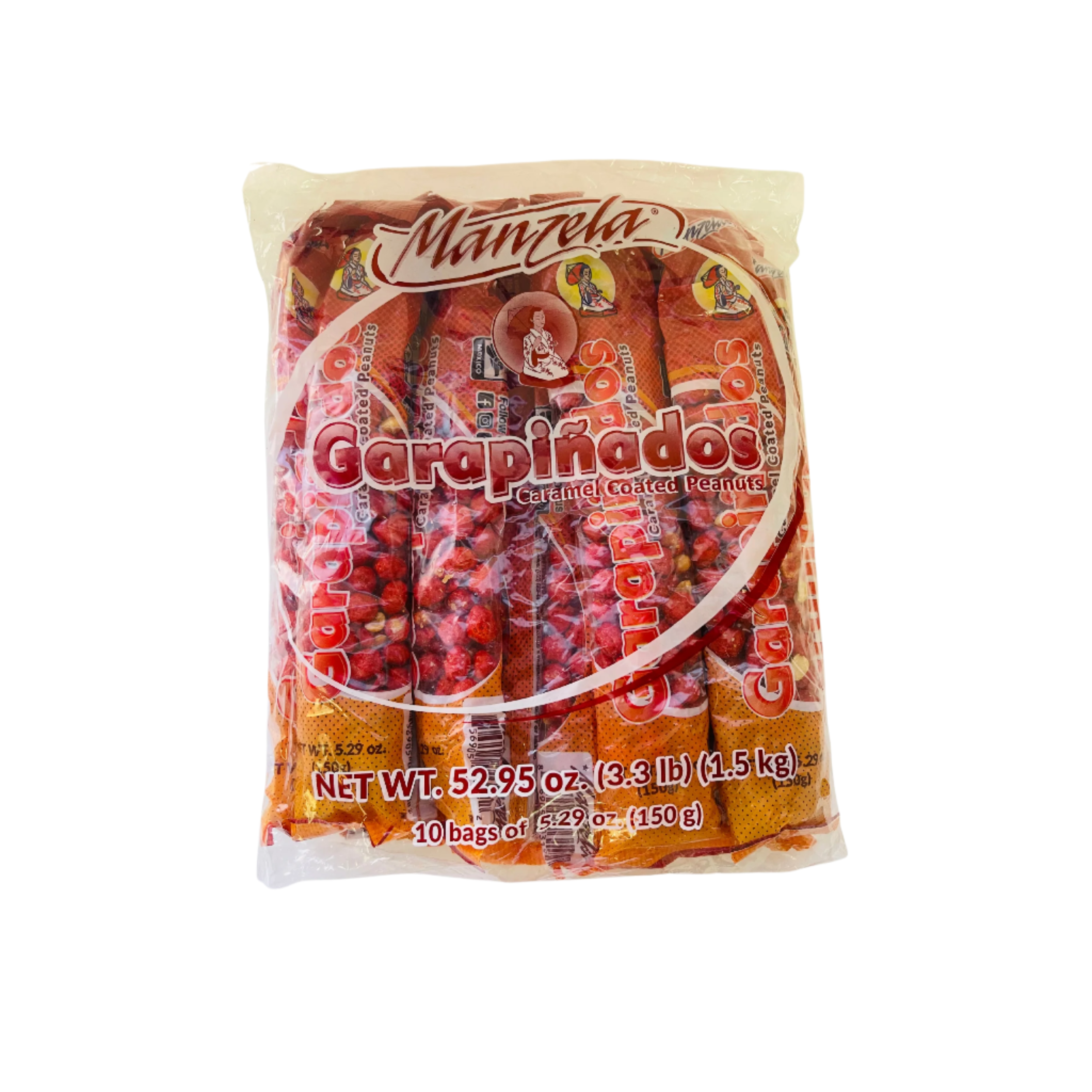 manzela caramel coated peanuts 10 packs