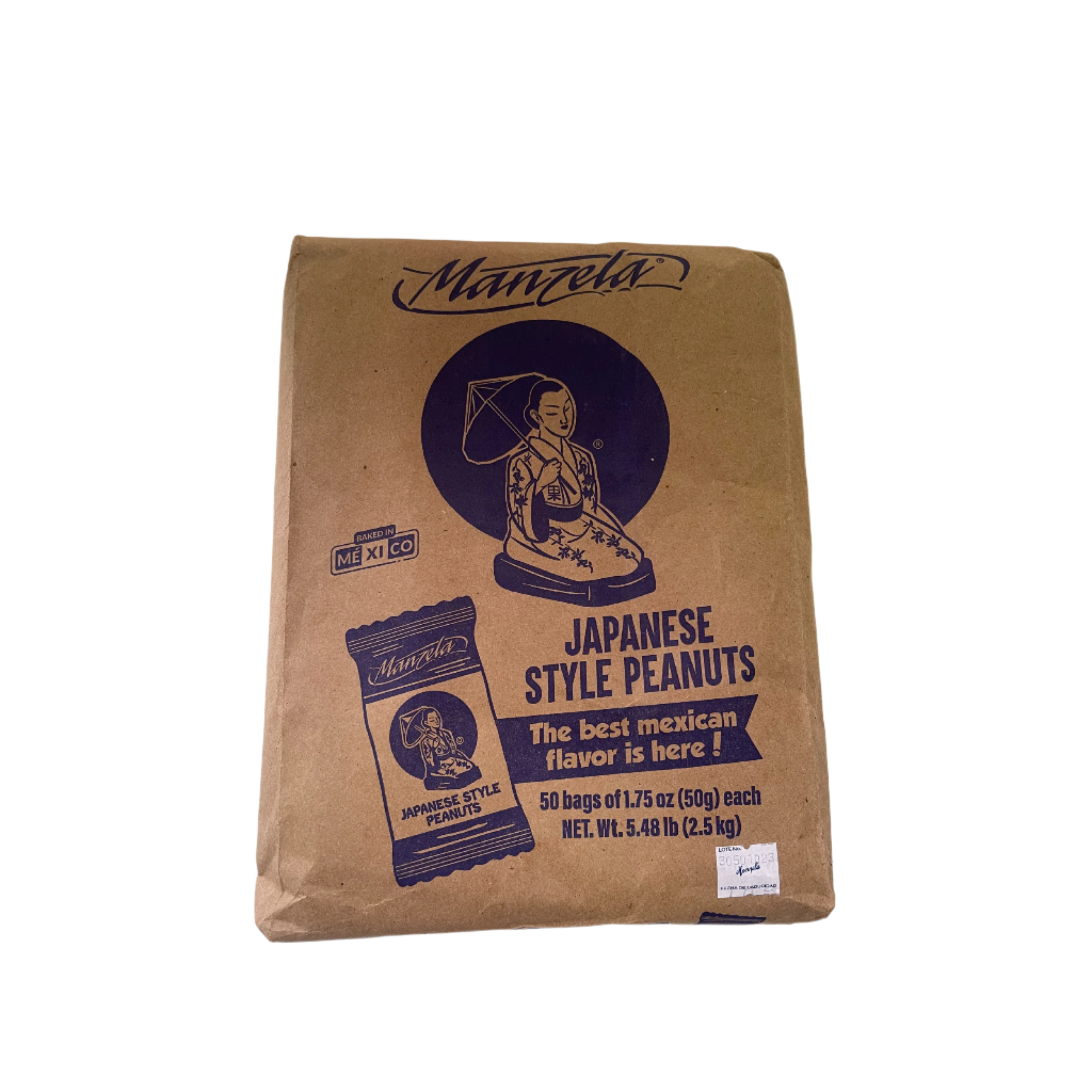Manzela Japanese Peanuts 50 Bags | Bulk Mexican Snack | Escamex