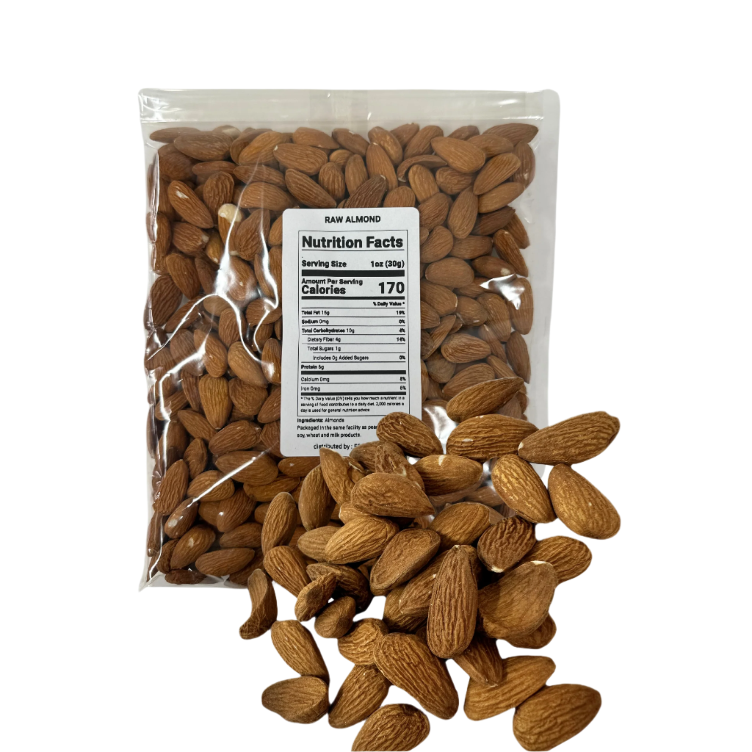 raw almond 1 pound bag