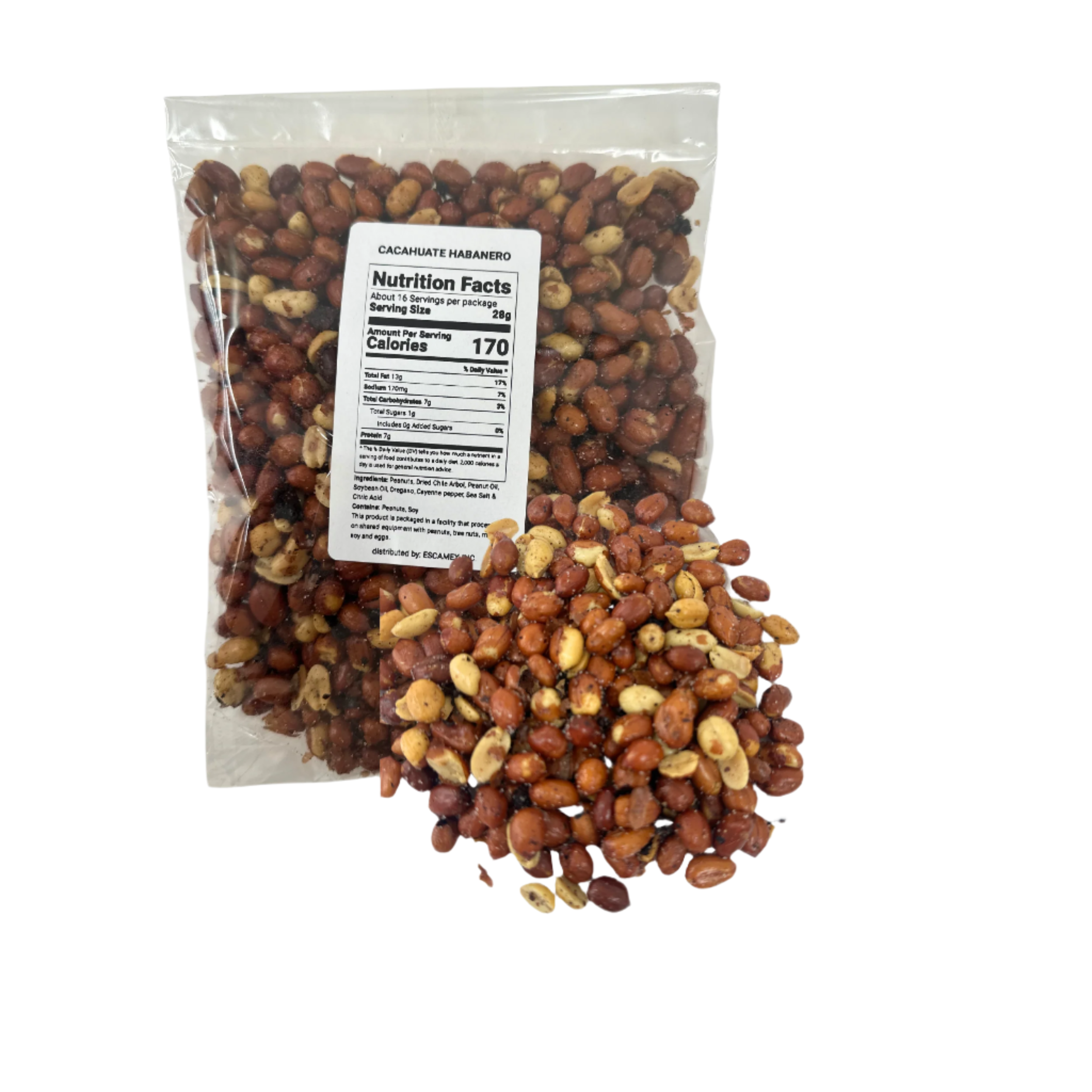 roasted peanuts with habanero 1 pound bag