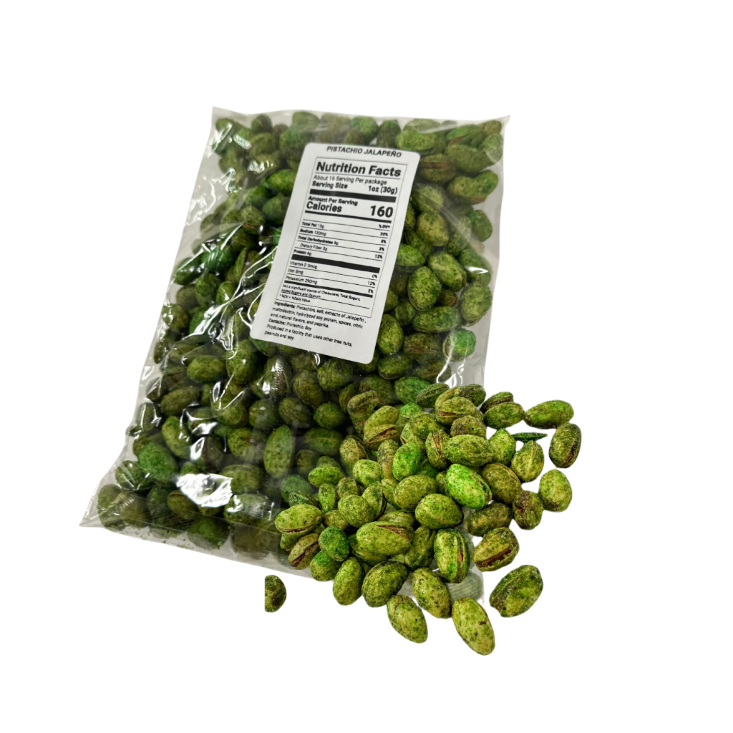 roasted pistachio with jalapeno seasoning 1 pound bag