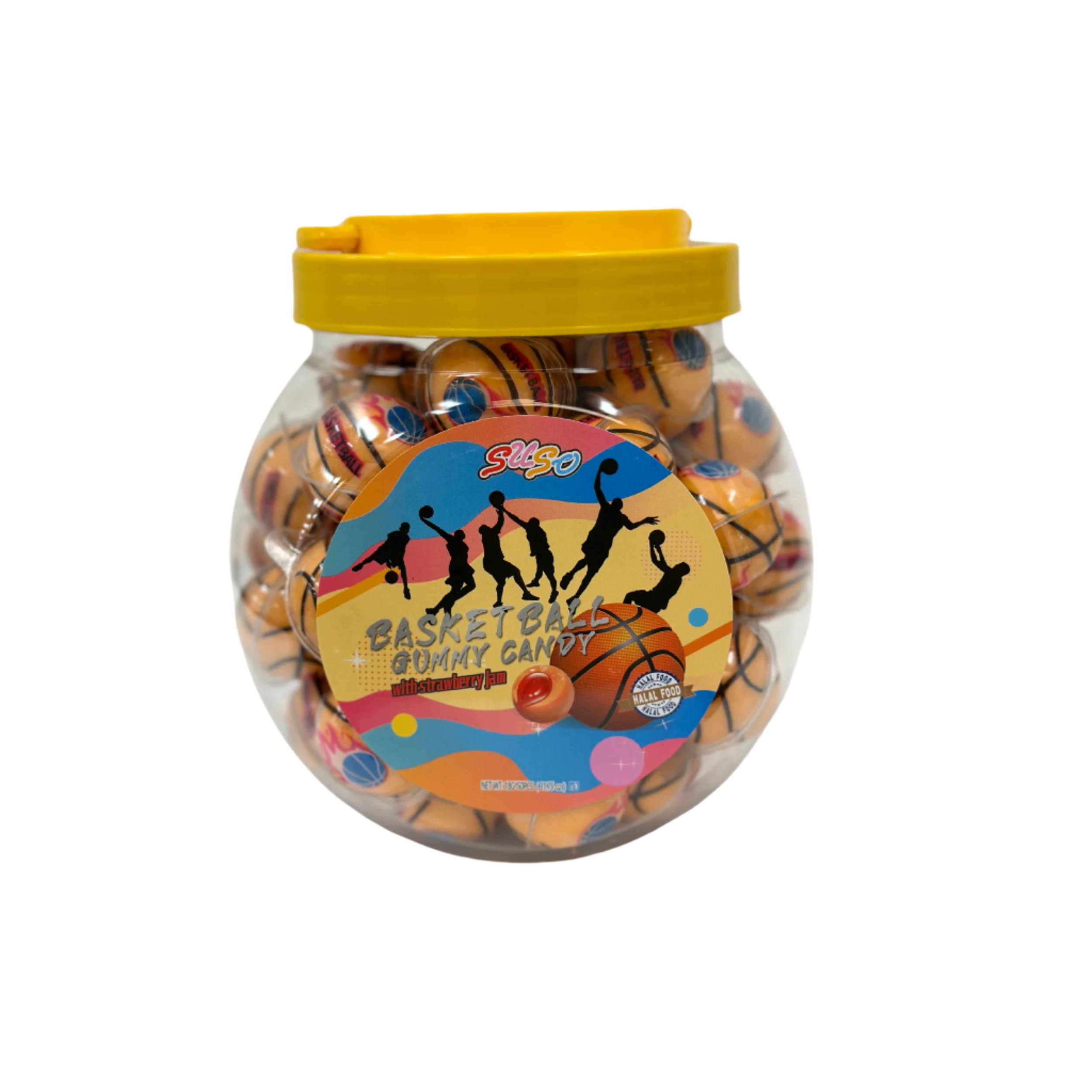 suso Basketball Gummy filled with strawberry jam